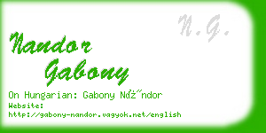 nandor gabony business card